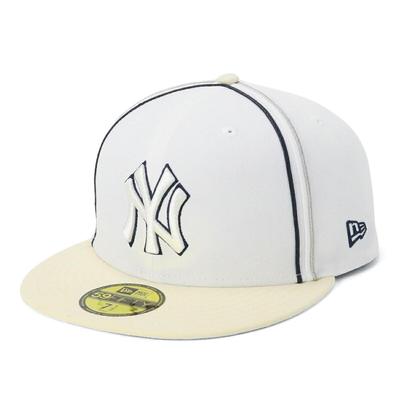 New Era 59FIFTY MLB NY White Size 7 SOUTACHE WHI NER36C6811 Two-Tone Cap, 3/8, 5950, NEYYAN, CHR, 14388850,