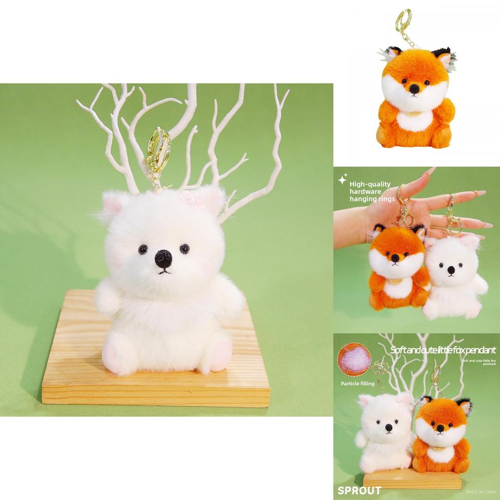 Cute Animal Fox Doll With Polyester Filling For Kids Backpack Accessory