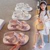 Adorable Elegant Girls Summer Casual Sandals Soft Soled Princess Style Kids Shoes Comfort Breath Anti Slip Magic Strap Closure