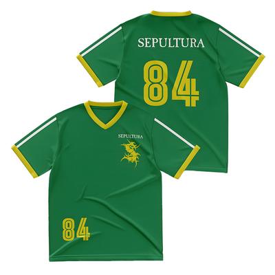 84 Fußballtrikot Sepultura Death Metal Band T-Shirts Herren Damen Oberteil Tee Streetwear Lässiges T-Shirt Sommer Mode Atmungsaktive Kleidung