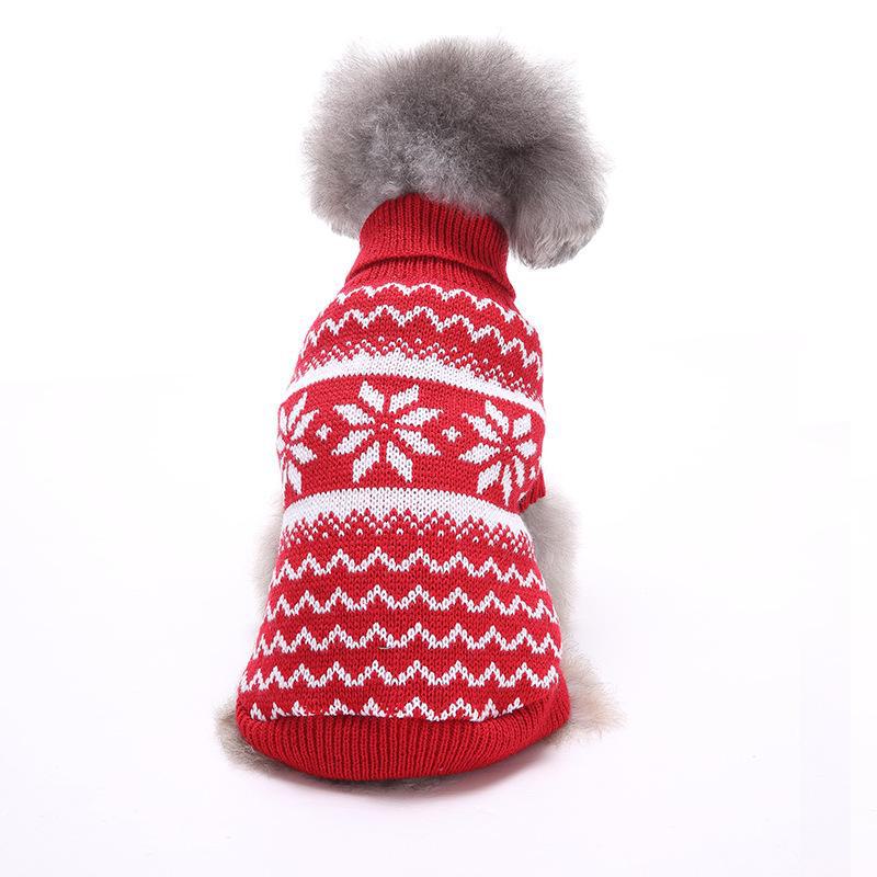 Festive Dog Sweaters: Snowflake, Christmas, Halloween, and Elk Designs