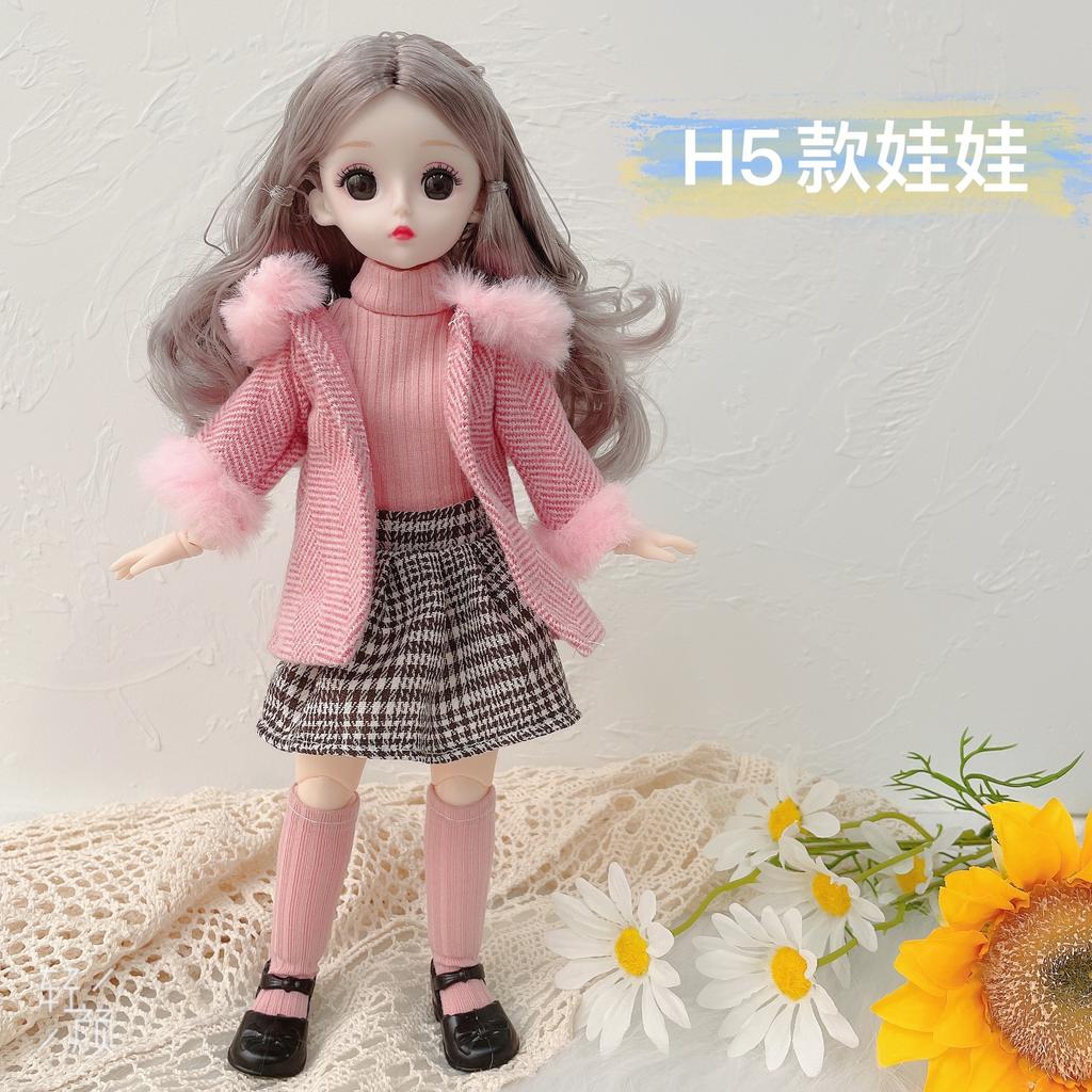 30cm 23 Joint 3D Real Eye 6 Points BJD Doll Princess Dress Up Girl Play House Toy