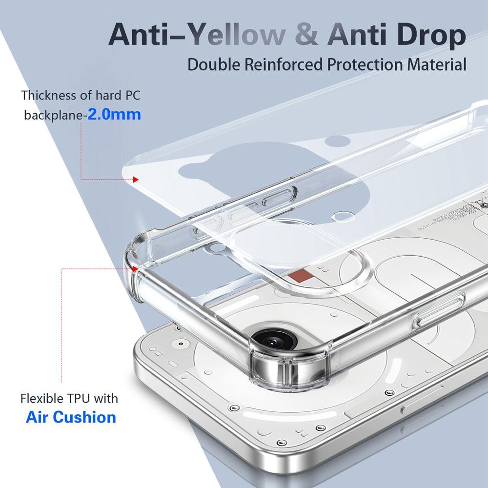 KEYSION Four-Corners Shockproof Transparent Case for Nothing Phone 2A Plus Soft TPU+PC Clear Phone Cover for Nothing Phone 2A