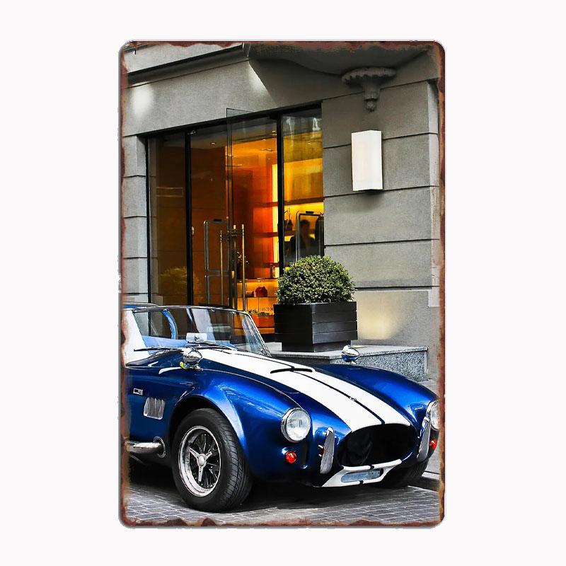 Shelby GT350 Boss Mustang Classic Cobra Racing Car Metal Poster Sign Club Mural Wall Art Plaque Tin Room Decoration Home Decor
