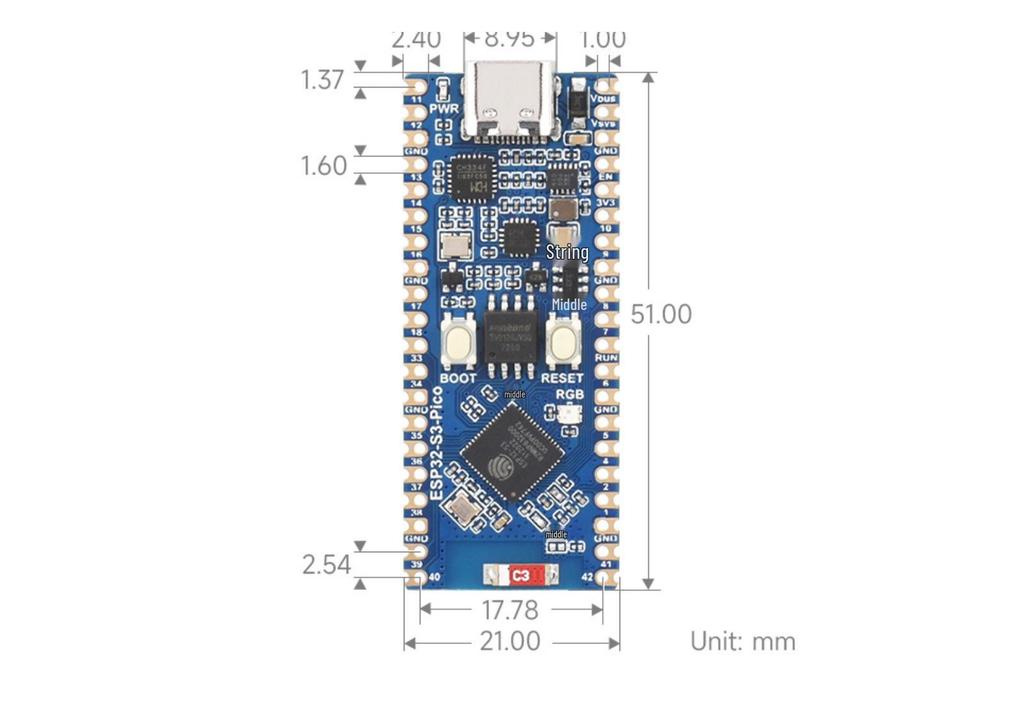 ESP32-S3 Dual-Core 240MHz Wi-Fi Dev Board