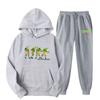 Women's Hooded Sports Tracksuit Unisex Two-Piece Running Outfits Long Sleeve Pullover Hoodies Sweatshirt+Sweatpants Set