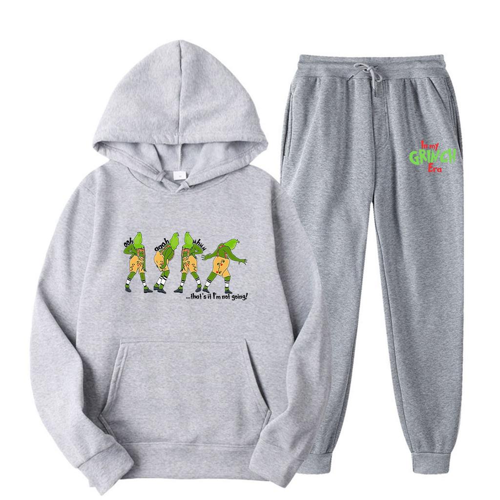 Women's Hooded Sports Tracksuit Unisex Two-Piece Running Outfits Long Sleeve Pullover Hoodies Sweatshirt+Sweatpants Set