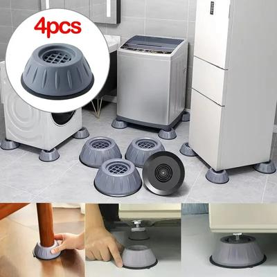Lot de 4 coussinets anti-vibrations en caoutchouc antidérapants pour pieds de machine à laver, réfrigérateur, meuble