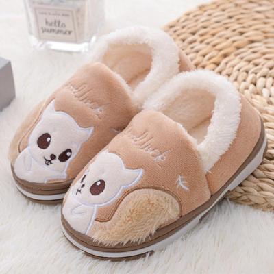 Mode Kleinkind Mädchen Hausschuhe Winter Warme Schuhe Casual Home Gear Baby Junge Anti-rutsch Sohle Faulenzer Cartoon Eichhörnchen Kinder Schuhe