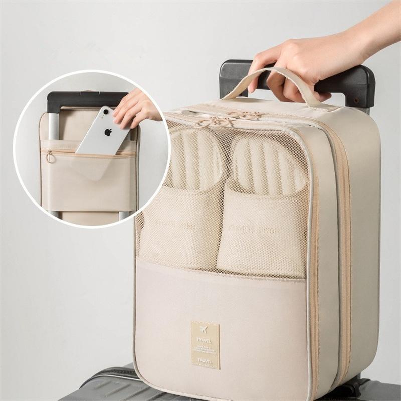 Large Shoe Bags for Travel with Handle Holds 2 Pairs of Shoes Waterproof Shoe Packing Cubes Travel Suitcase Shoe Organizer JT248