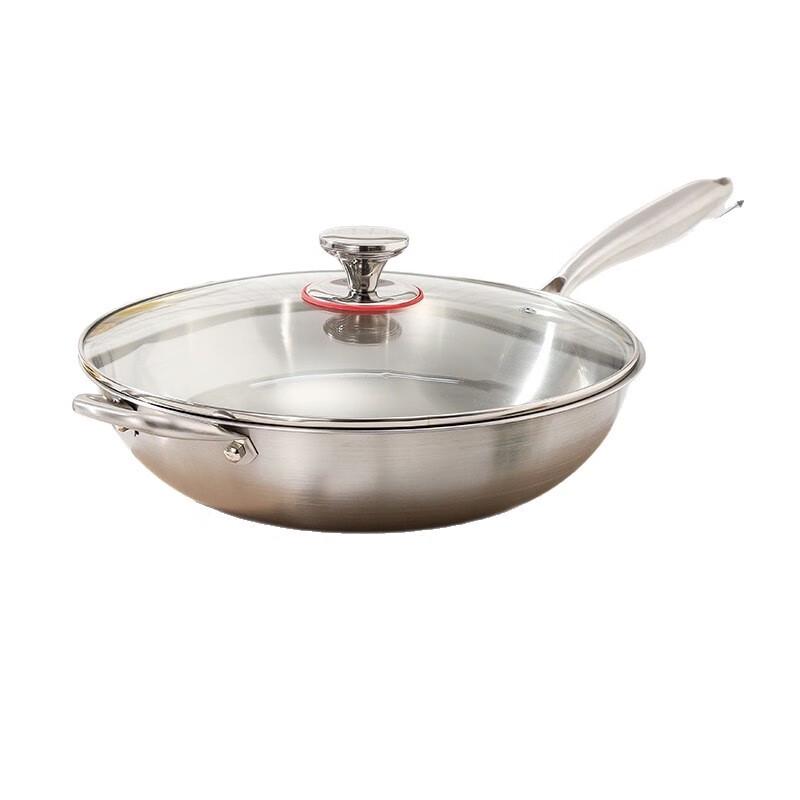 Mr. Jian 34CM Universal Non-Coated Stainless Steel Wok