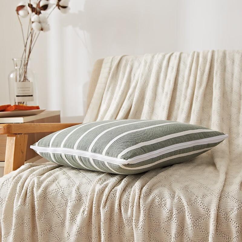 Hengyuanxiang TDK1001-5 All Cotton Green Stripe Cushion Blanket