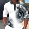 Men's Long Sleeve Polo Shirt with Plaid Accent, Versatile Casual Top