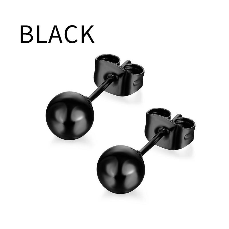 1 Pairs Unisex Stainless Steel Black Earrings Punk Geometry Simple Trend Fashion Drop Earrings Women Men Gothic Stud Earrings
