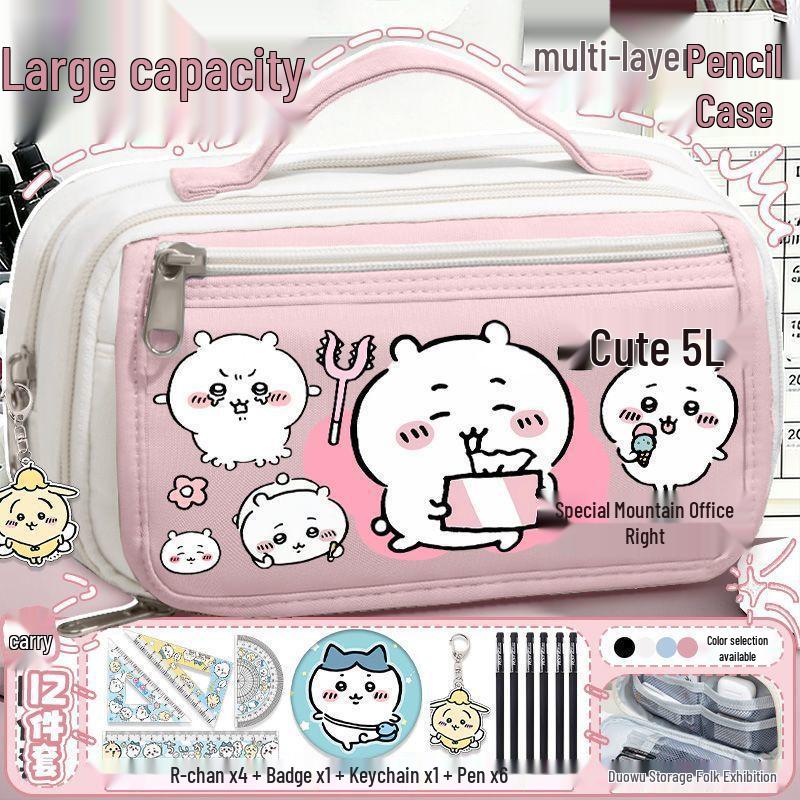 Chiikawa Pencil Case - Large Capacity Stationery Box for Girls, Primary and Junior High School Students, New Style.