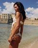 Korean Style 2025 Three-Piece Bikini Set: Sexy Split Skirt Swimsuit with Tie-Up Solid Color for Women
