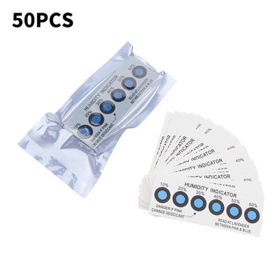 50Pcs For Testing 10%-60% Humidity In Closed Containers Test Paper Card Blue Six-point Humidity Indicator Card