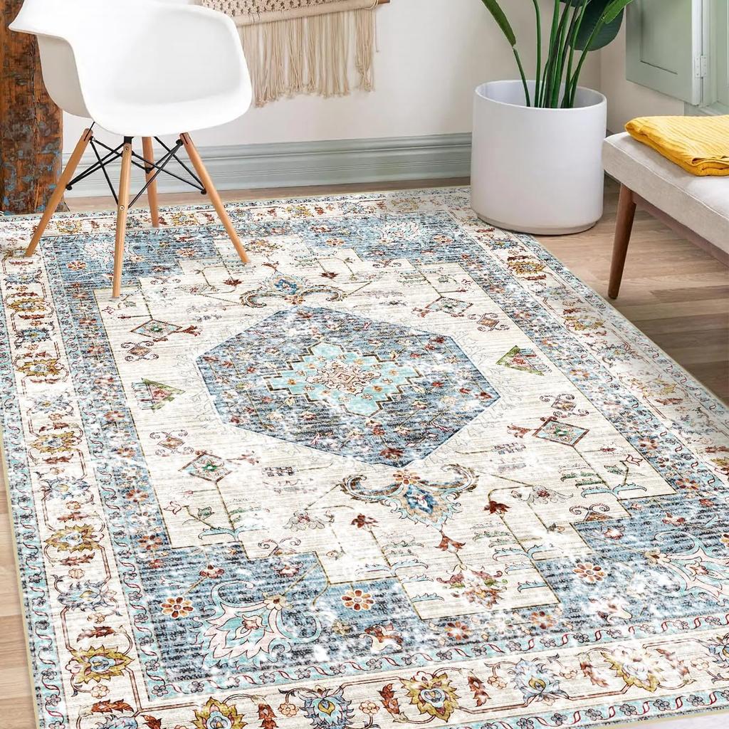 Persisches Design Druck Teppich Böhmisches Thema Muster Rutschfester Teppich für Wohnzimmer Schlafzimmer Teppiche, Sofamatten, Arbeitszimmer, Heimdekor