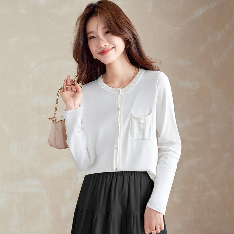 Srcr Women's Fine Wool Blend Thin Knit Cardigan