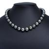 Pearl Necklace Black Cultured Pearl/Silver 77.1g Women Used