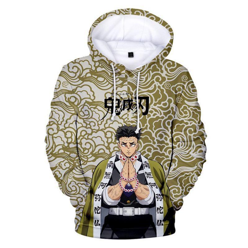 Unisex Anime-Inspired 3D Digital Print Hooded Sweatshirt Loose Fit Casual Streetwear