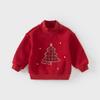 David Bella Girls' Red Sweatshirt Baby Half-Turtleneck Pullover Stylish Winter New Children's New Year Top