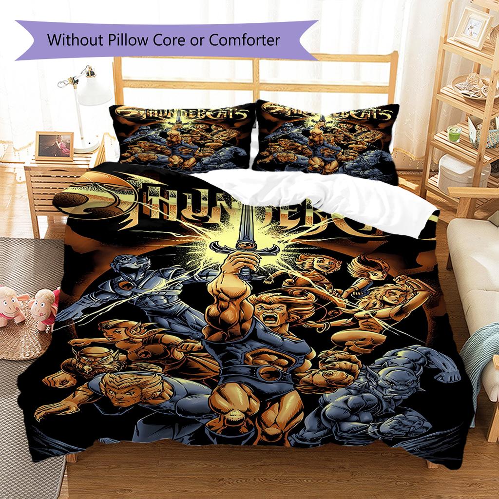 H260212ThunderCats Pattern Bedding,Quilt Set Quilt Cover Pillowcase Home Birthday Gift (1 * duvet cover + 2 * pillowcase, without core)
