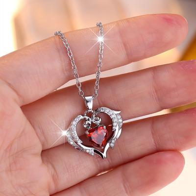 Exquisite Halskette mit Liebesanhänger, romantisches Hochzeits- und Verlobungsgeschenk für Frauen