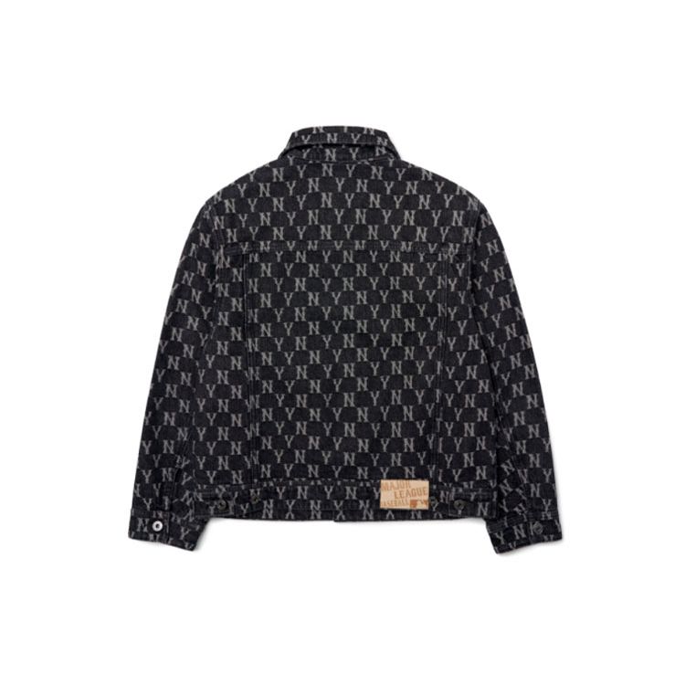 MLB SS22 New York Yankees Letter Print Loose Denim Jacket Women Jacket Gray 3ADKM0121-50GRD