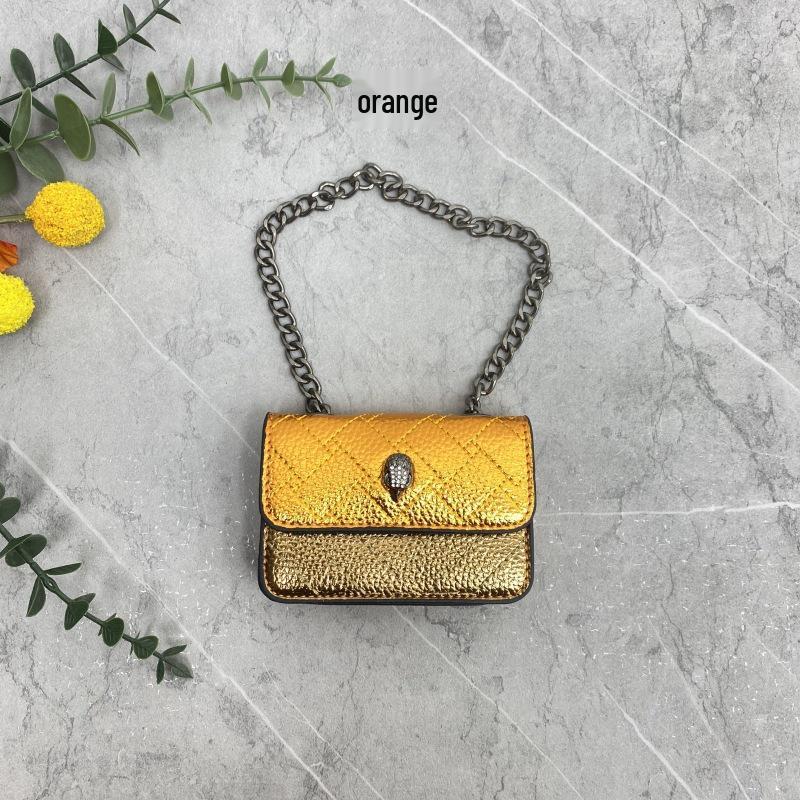 2025 Frühling/Sommer Diamantgesteppte Mini-Ketten-Tasche - Adlerkopf Bestickte Umhängetasche