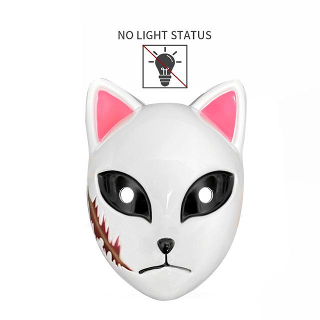 Halloween Cat Face Mask for Women Halloween Glow LED Masks Anime Cosplay Masks Halloween Christmas Party Lighting Cat Masks