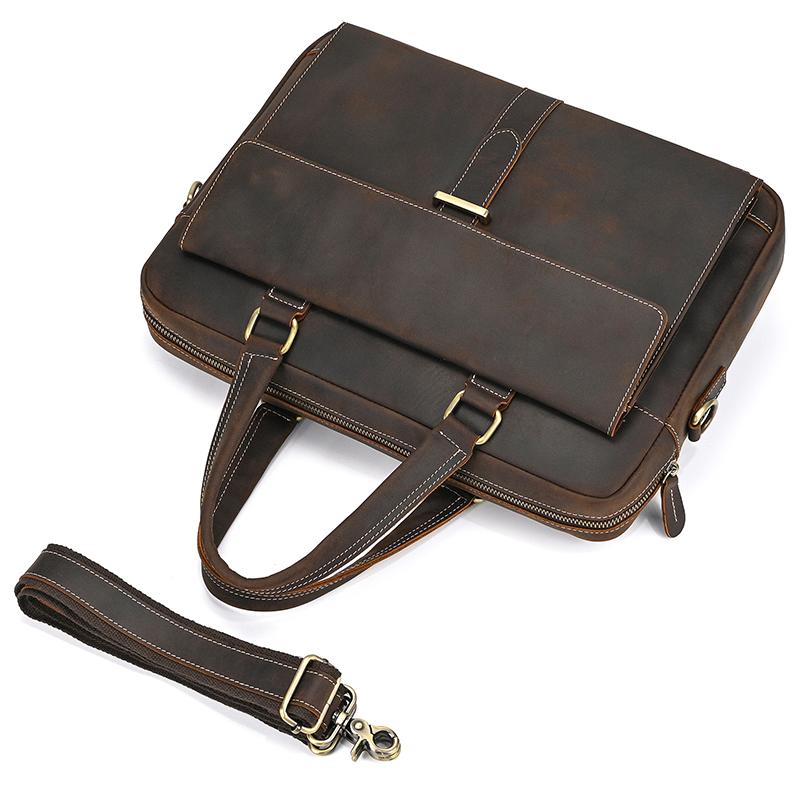 Newsbirds New Designer Leather man's business bag real cowskin laptop business bag for men male briefcase business tote luxury