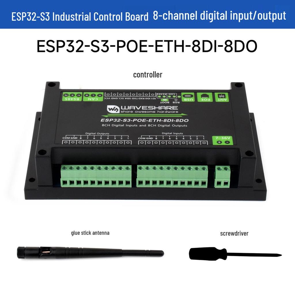 ESP32-S3 Industrial Control Board: 8-Channel Digital I/O Controller with Multiple Isolation Protections