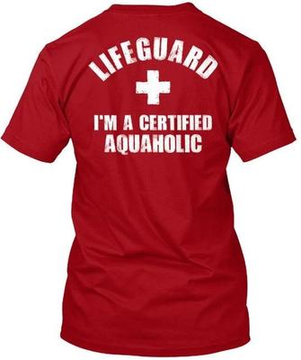 Certifié Maître-nageur Aquaholic Maître-nageur Je Suis Un T-shirt Fabriqué aux États-Unis S-5XL