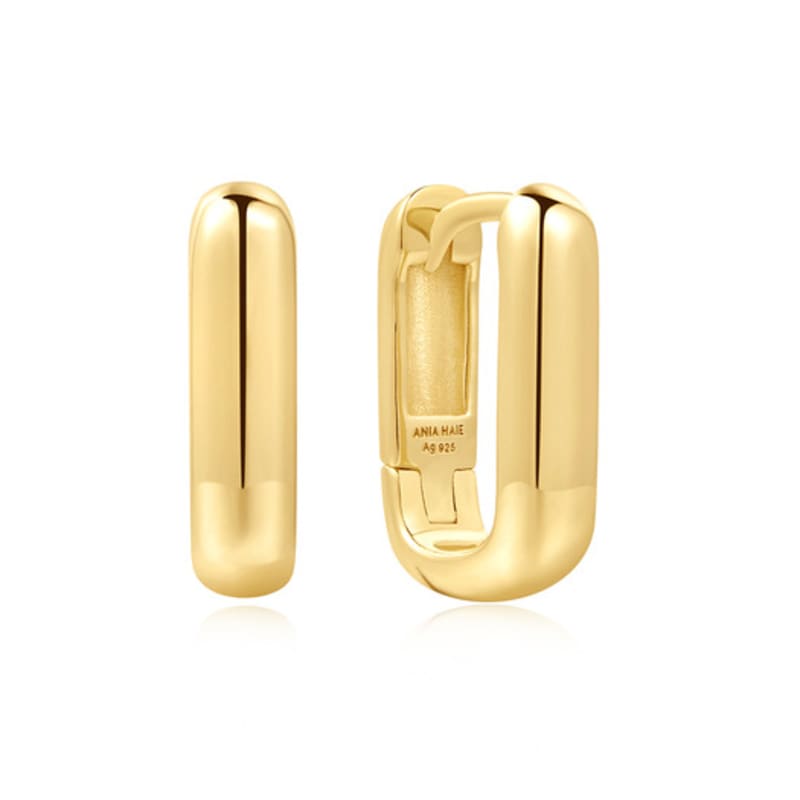 ANIA HAIE Gold Dome Oval 925 Silver Ring Earrings E061-11G