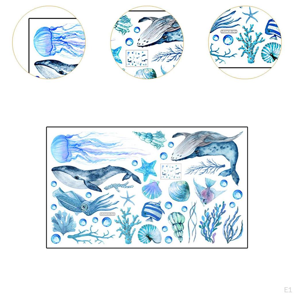 Animals Wall Sticker,Undersea Marine Sticker,Background,under The Sea Decal for