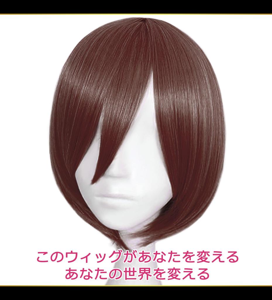 CaseEden Cosplay Wig, Premium, Smooth Short Hair, Dark Brown, WIG6120