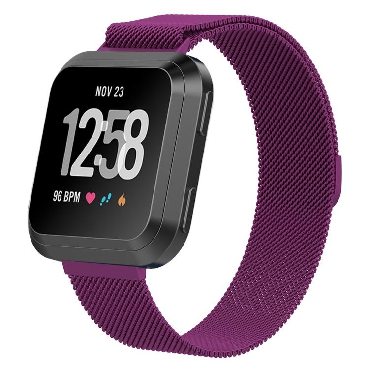 

For Fitbit Versa 2 / Fitbit Versa / Fitbit Versa Lite Milanese Watch Band,, Large Size: 2.3x25.8cm(Purple) фіолетовий