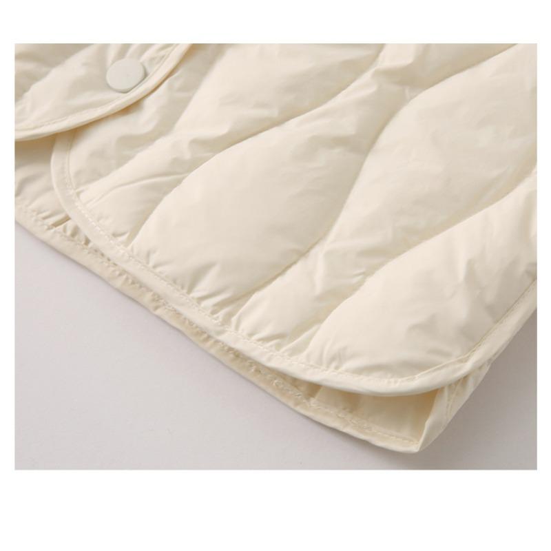 Módní zimní V-výstřih Zesílená péřová bavlněná vesta Bunda Dámská bez rukávů Jednobarevná Ležérní Jednoduchá Elegantní Tílka Volná Vesta Oblečení