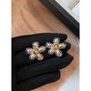 European and American Ins Style Silver Metal Flower Earrings for Women, Light Luxury Niche Unique Temperament Earrings, Super Popular Model in 2026