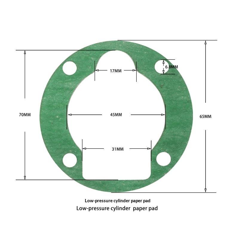 Single Cylinder Air Pump Paper Gasket Low Pressure Cylinder Sealing Gasket Fits 30 MPA for Home Garage Repair Use