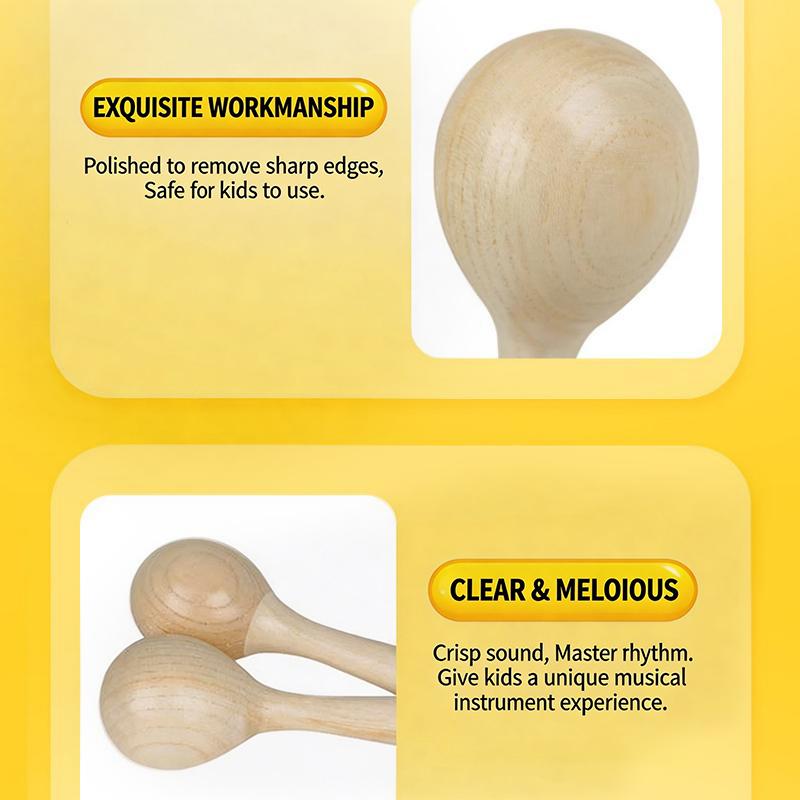 Wood Maraca Music Toy Early Education Toy For Children'S Orff Percussion Instruments