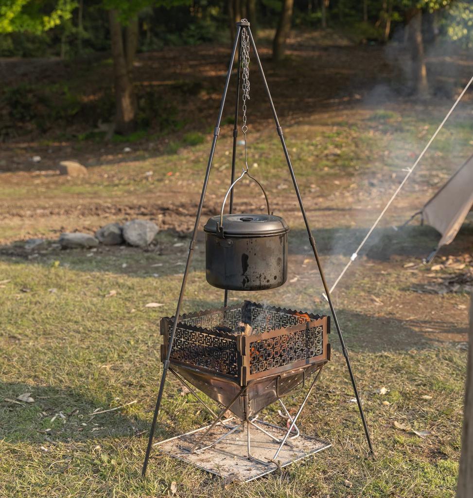 CAMPING MOON TKB-405-CU Stainless Steel Fire Plate, Large, for Campfires and Campfires