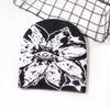 Unisex Jacquard Eye Flower Pattern Knitted Beanies Hat Fashionable Winter Warm Hiphop Bonnet Skull Hat for Men and Women