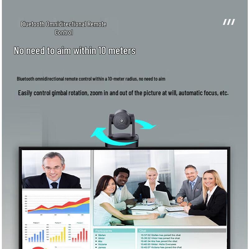 HIKVISION Telecamera PTZ per Conferenze 8MP 4K con Doppio Microfono Spina CN (adattatore incluso)