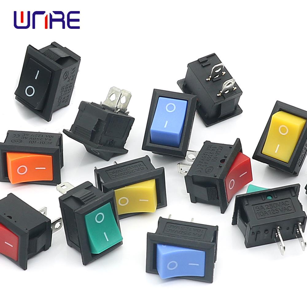 KCD1-101 Boat-Shaped Short Leg Rocker Switch, 2-Pin, Small Power Button