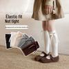 Girls' Bow Mid-Calf Socks - Spring/Autumn Thin Cotton Korean Style Over-the-Knee Socks In Solid Colors