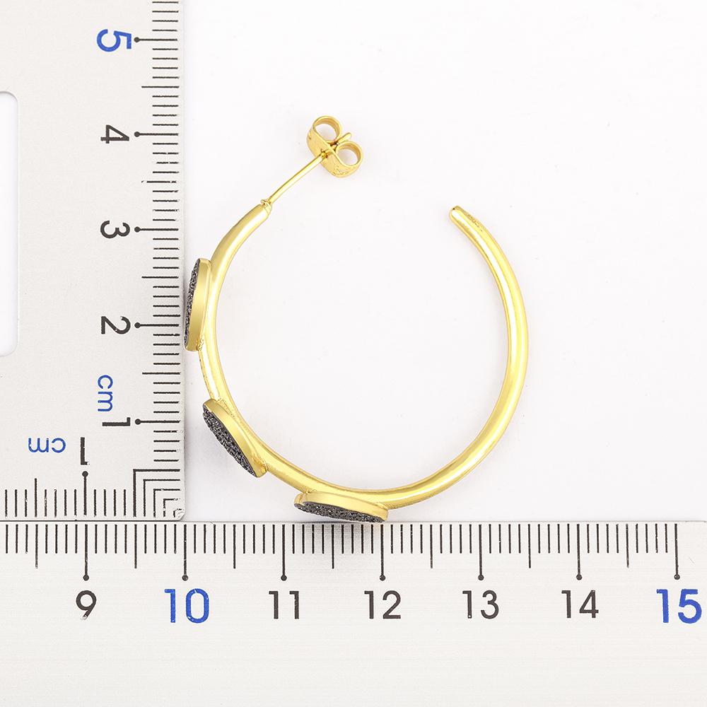 Nidin Romantic Heart and Star Shape Fashion Lightning Colorful Zircon C Shape Hoop Circle Earrings Christmas Jewelry Wholeasale