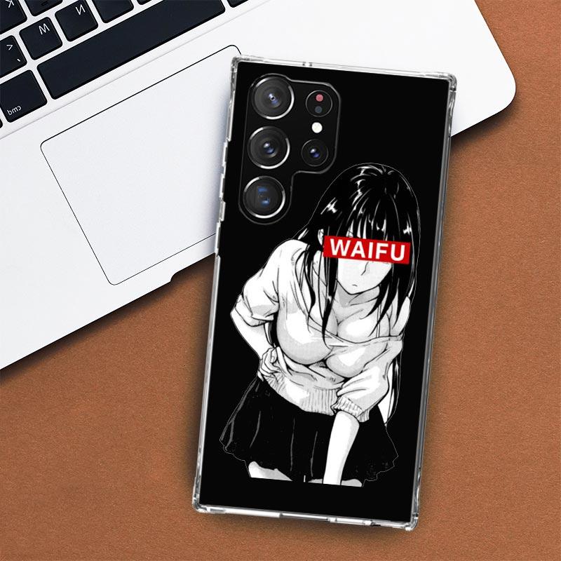 Sugoi Senpai japonské pouzdro na telefon Anime Waifu pro Samsung Galaxy S24 S23 S22 Ultra S21 S20 Fe S10 Plus S10E S9 S8 + Shell Coque