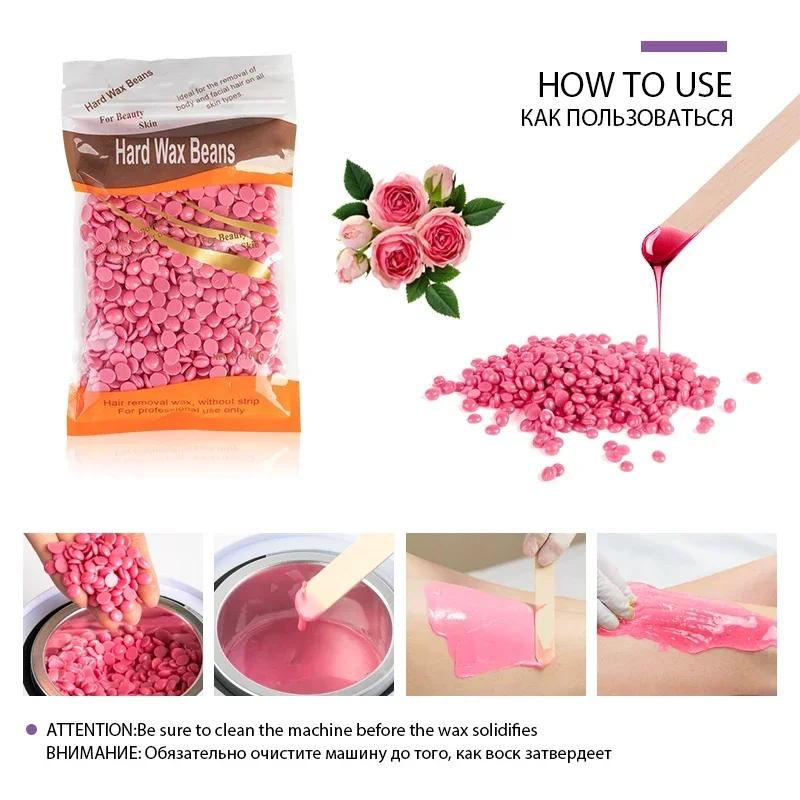 500g/50g Hard Wax Beans for Hair Removal Body European Brazilian Pearl for Wax Warmer Waxing Beans for Wax Heater Machine